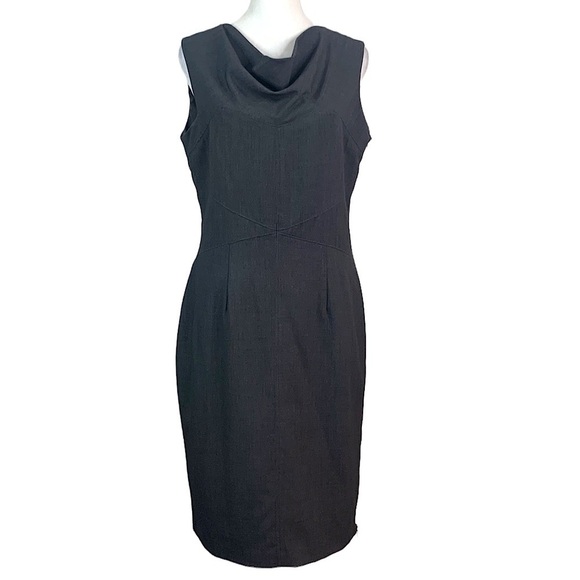 Calvin Klein Charcoal Gray Cowl Neck Shift Dress- EUC - Picture 1 of 13